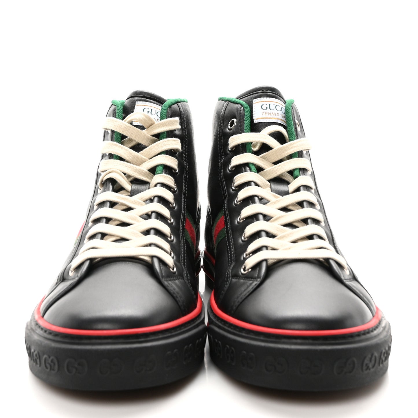 Glamour Glove Calfskin Web Mens 1977 Tennis High Top Sneakers 10 Black