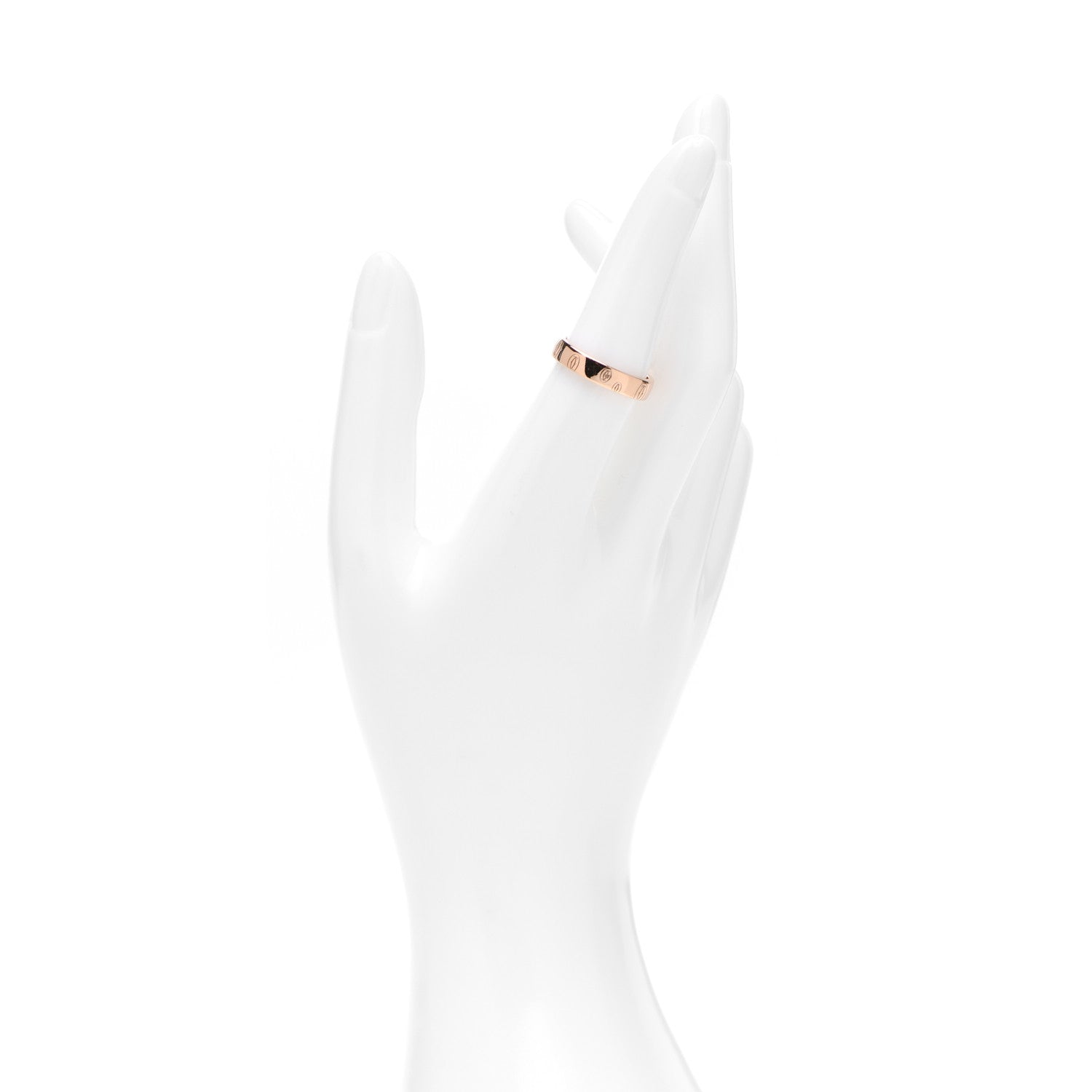 Cartier 18K Pink Gold 4mm Happy Birthday Band Ring 53 6.5 2 of 5