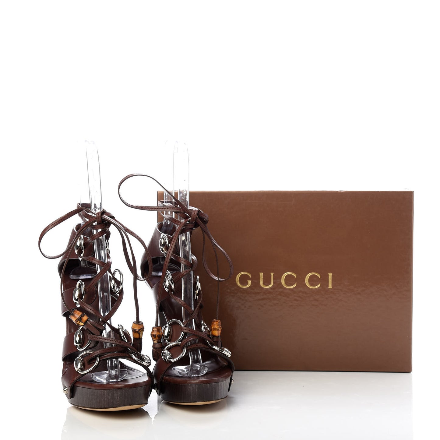 Calfskin Strappy Platform Sandals 9 Spice