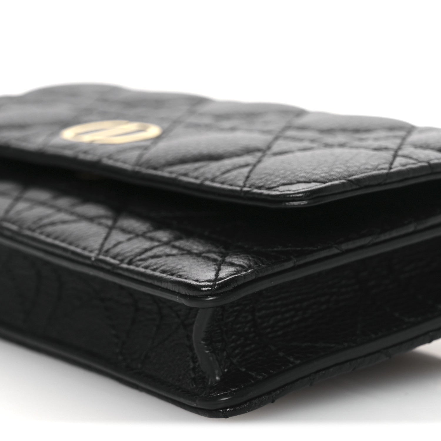 Christian Dior Supple Calfskin Cannage Caro Belt Pouch with Chain  Black Black 11 of 12