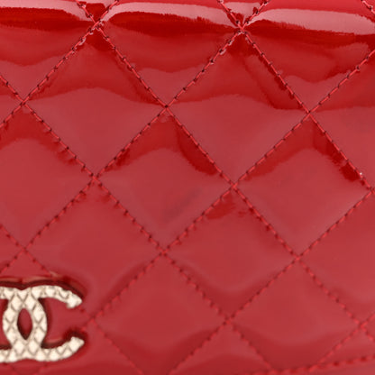 Chanel Patent Quilted Brilliant Wallet On Chain WOC Red 13 of 14