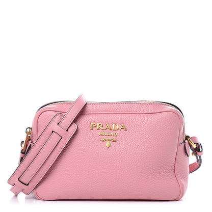 Prada Vitello Daino Medium Double Zip Shoulder Bag Petalo 1 of 12