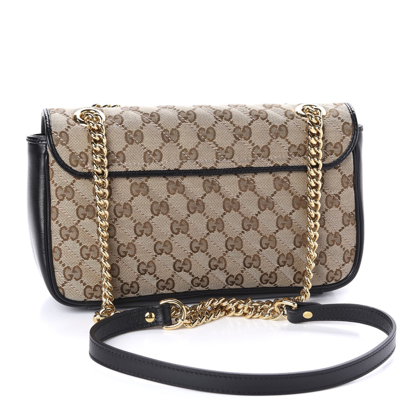 Monogram Matelasse Diagonal Small GG Marmont Shoulder Bag Beige Black