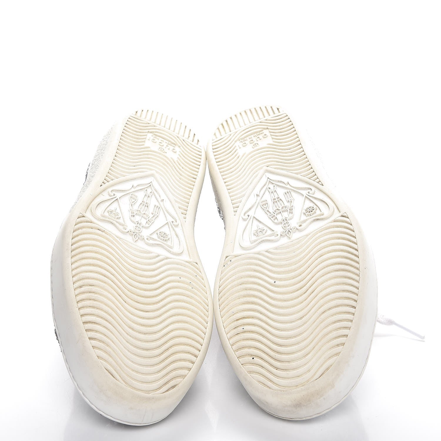 Gucci Glitter Web Ace Sneakers 36.5 Silver 7 of 12