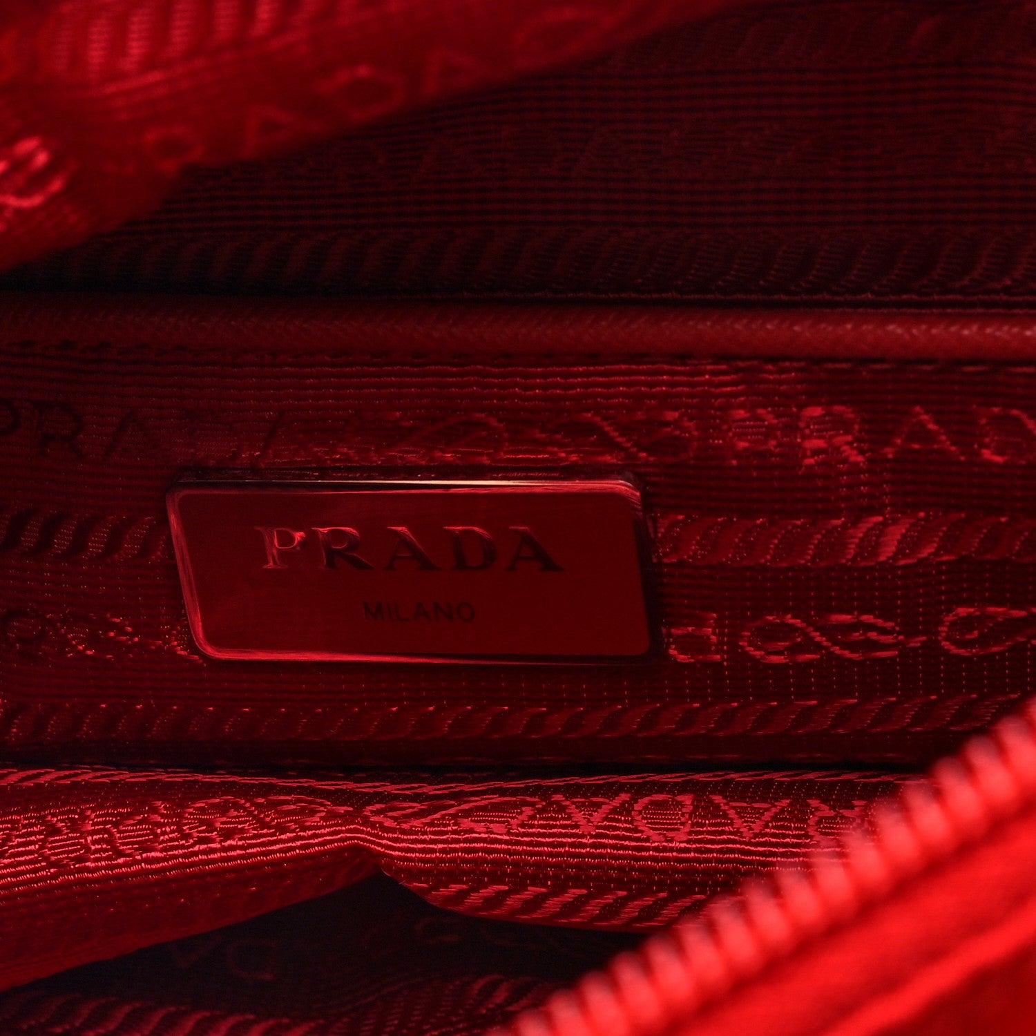 Prada Tessuto Nylon Saffiano Messenger Bag Rosso 6 of 9