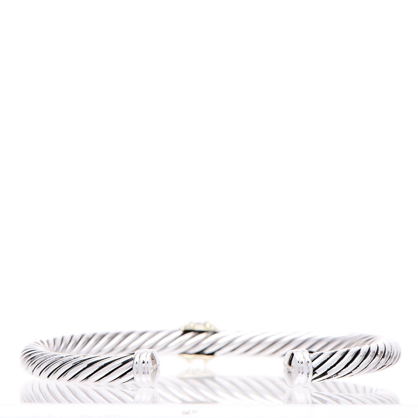 Sterling Silver 14K Yellow Gold Ruby 5mm Cable Classics Single Station Bracelet
