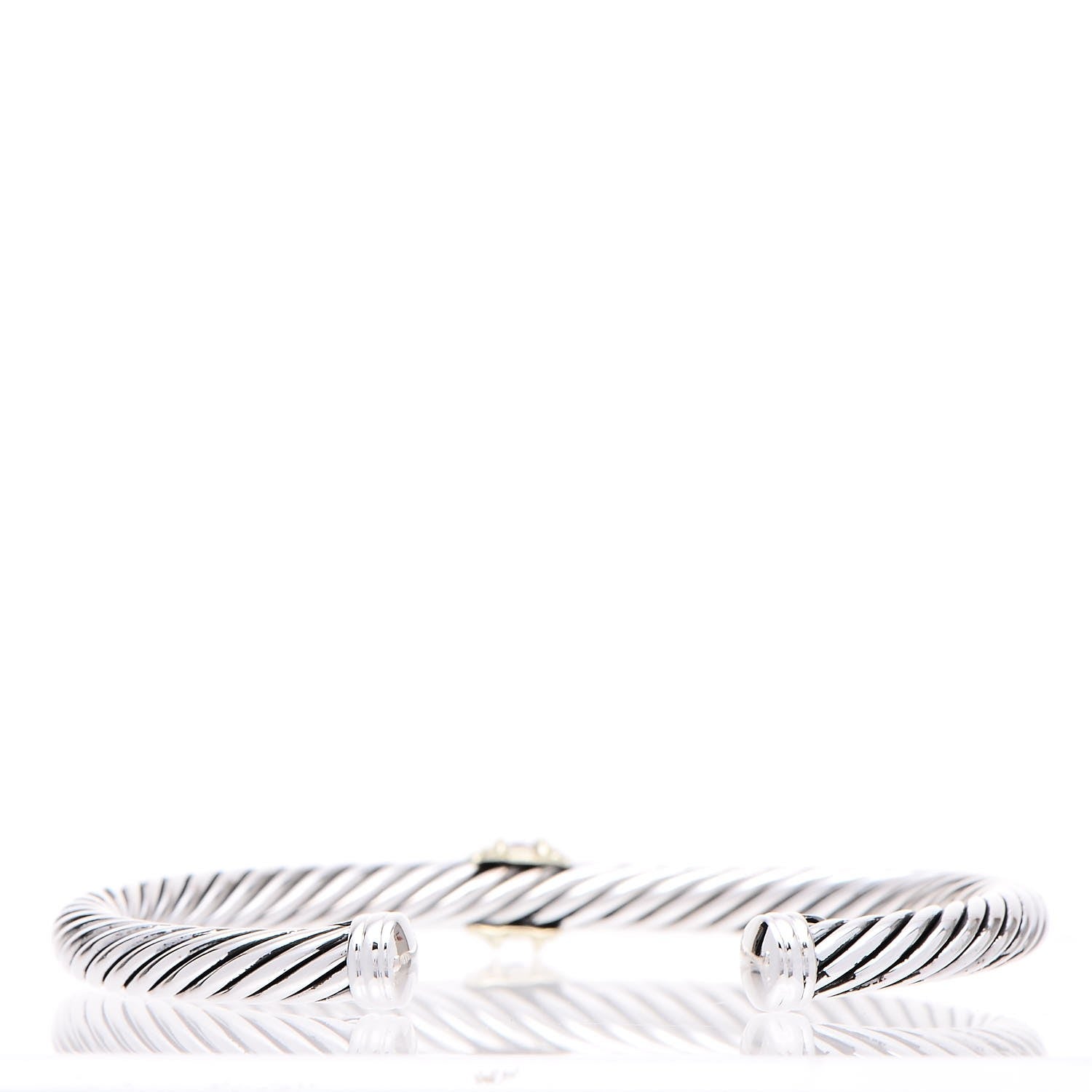 David Yurman Sterling Silver 14K Yellow Gold Ruby 5mm Cable Classics Single Station Bracelet 4 of 7