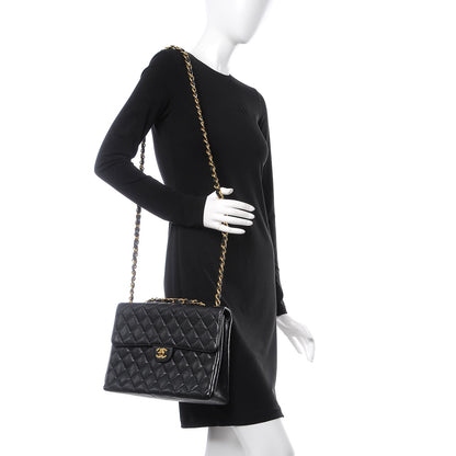 Chanel Caviar Quilted Jumbo Single Flap Black 3 of 8