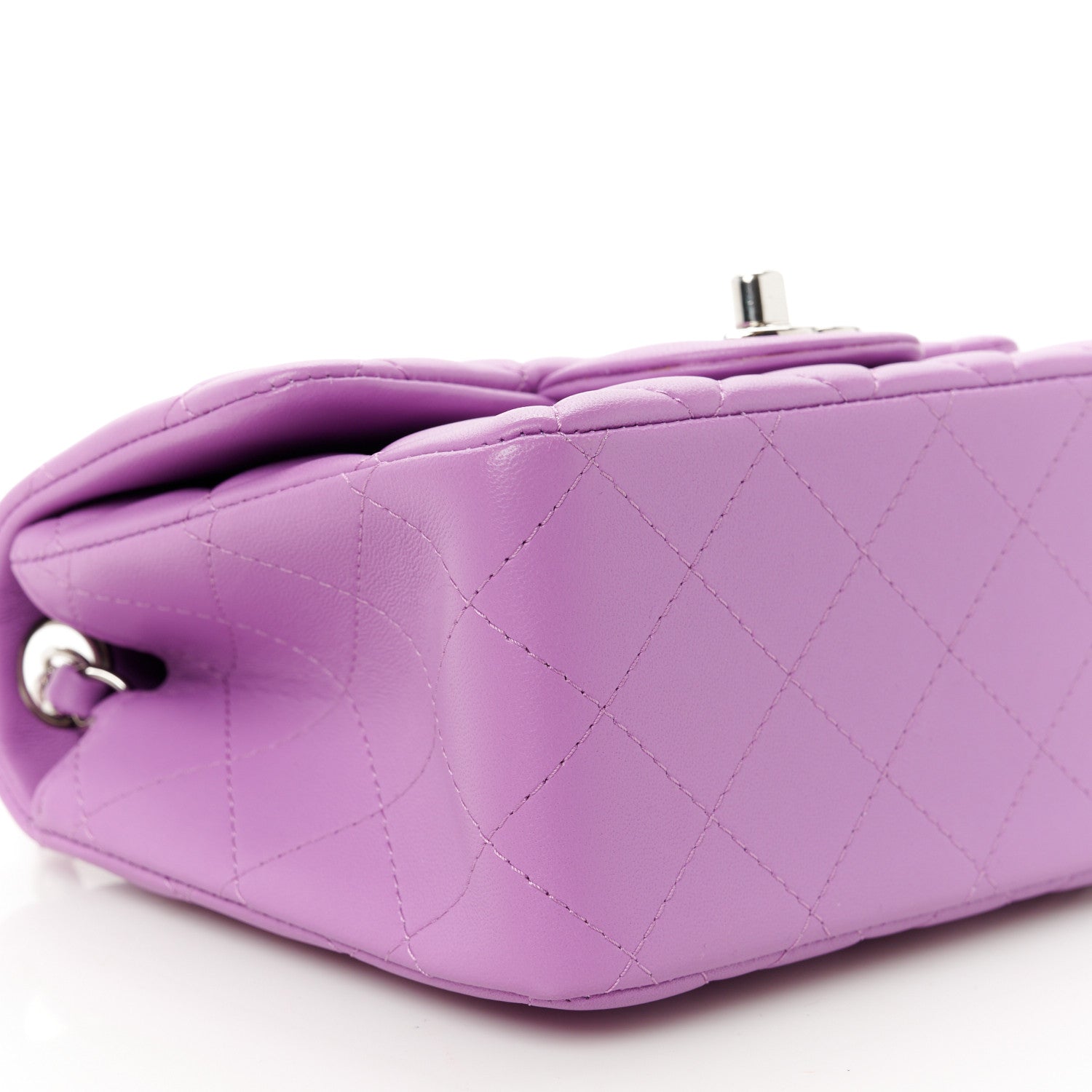 Chanel Lambskin Quilted Mini Square Flap Purple 10 of 11