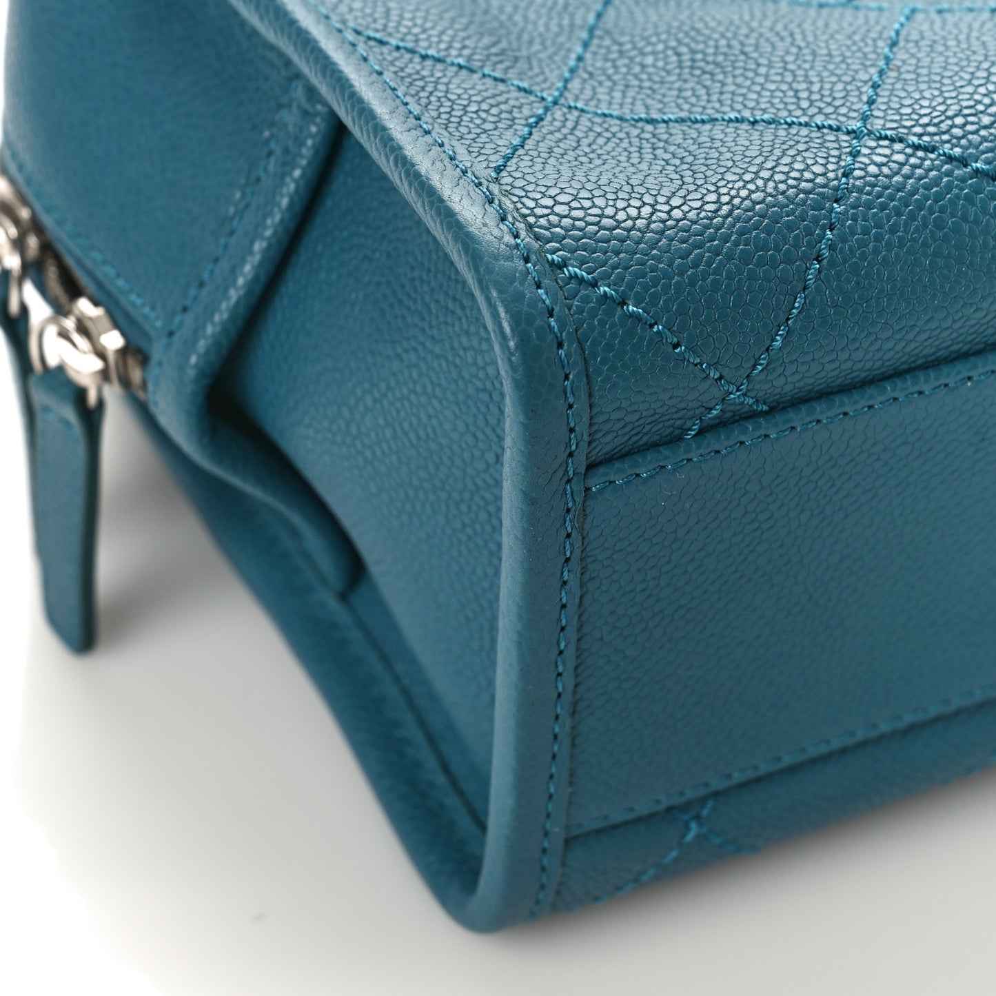 Caviar Quilted Small Deauville Bowling Bag Blue