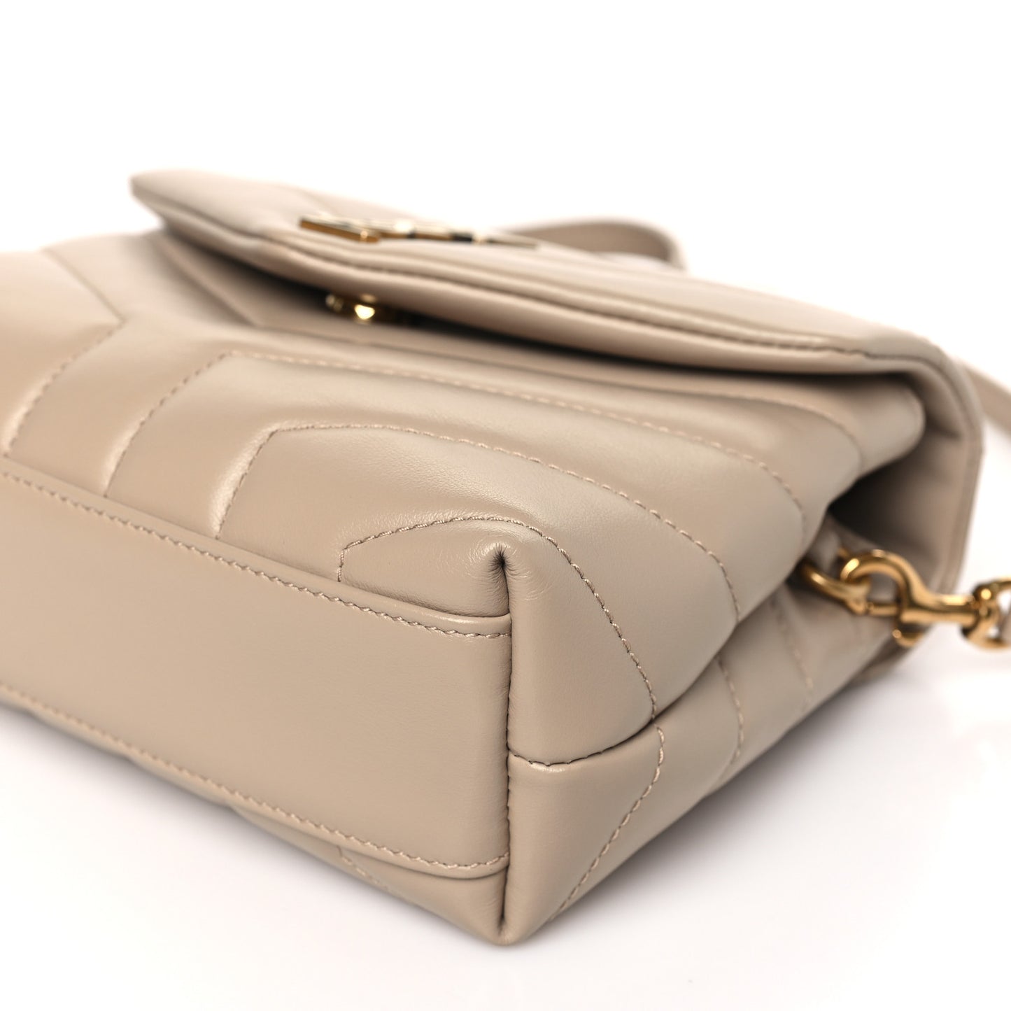 Calfskin Y Quilted Monogram Toy Loulou Crossbody Bag Dark Beige