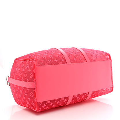 Louis Vuitton Monogram Fluo See Through Keepall Bandouliere 50 Rose 4 of 11