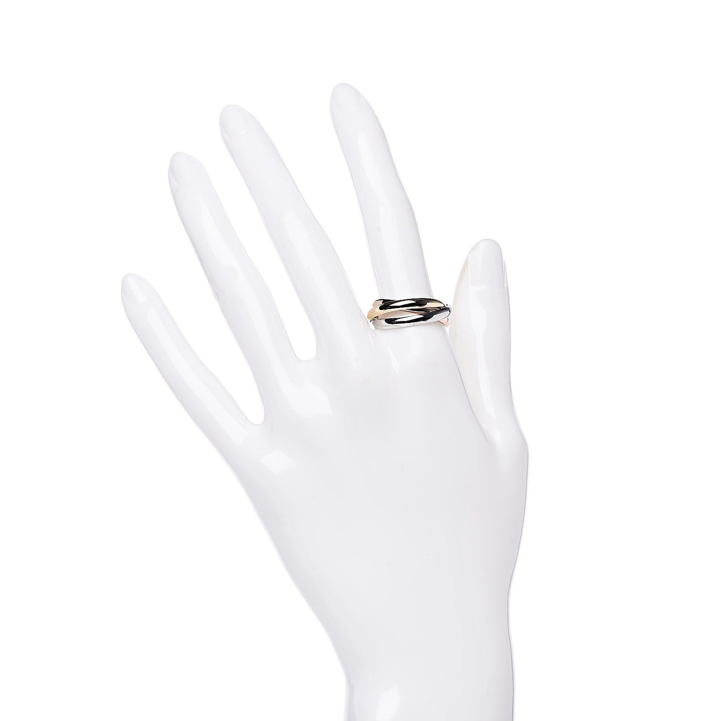 18K Pink Yellow White Gold Small Trinity Ring 58 8.25