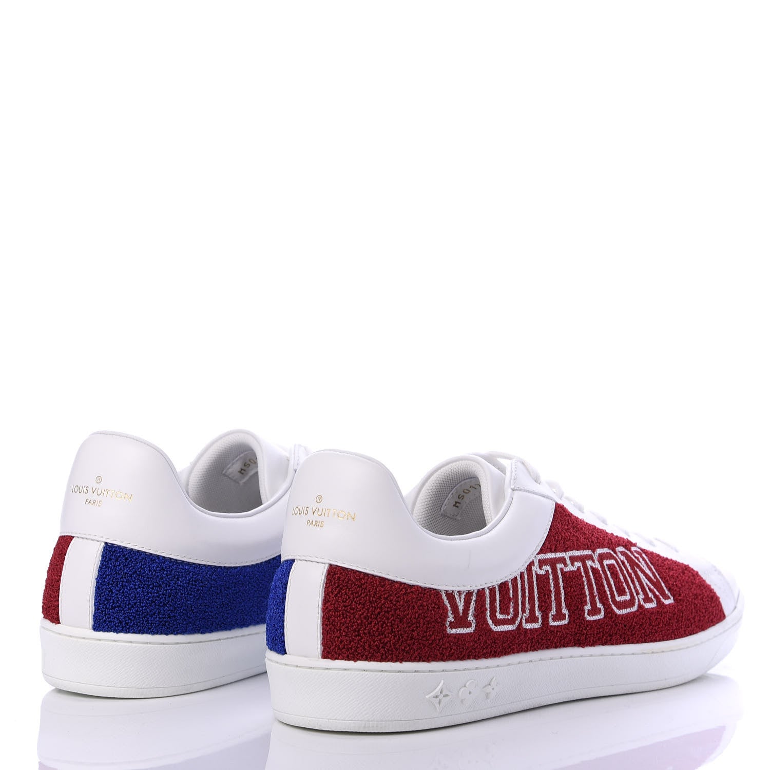 Louis Vuitton Calfskin Luxembourg Sneakers 9.5 Red Blue White 4 of 9