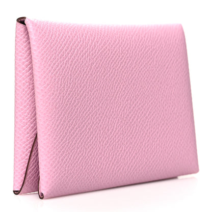Hermes Epsom Calvi Duo Card Case Mauve Sylvestre 3 of 9