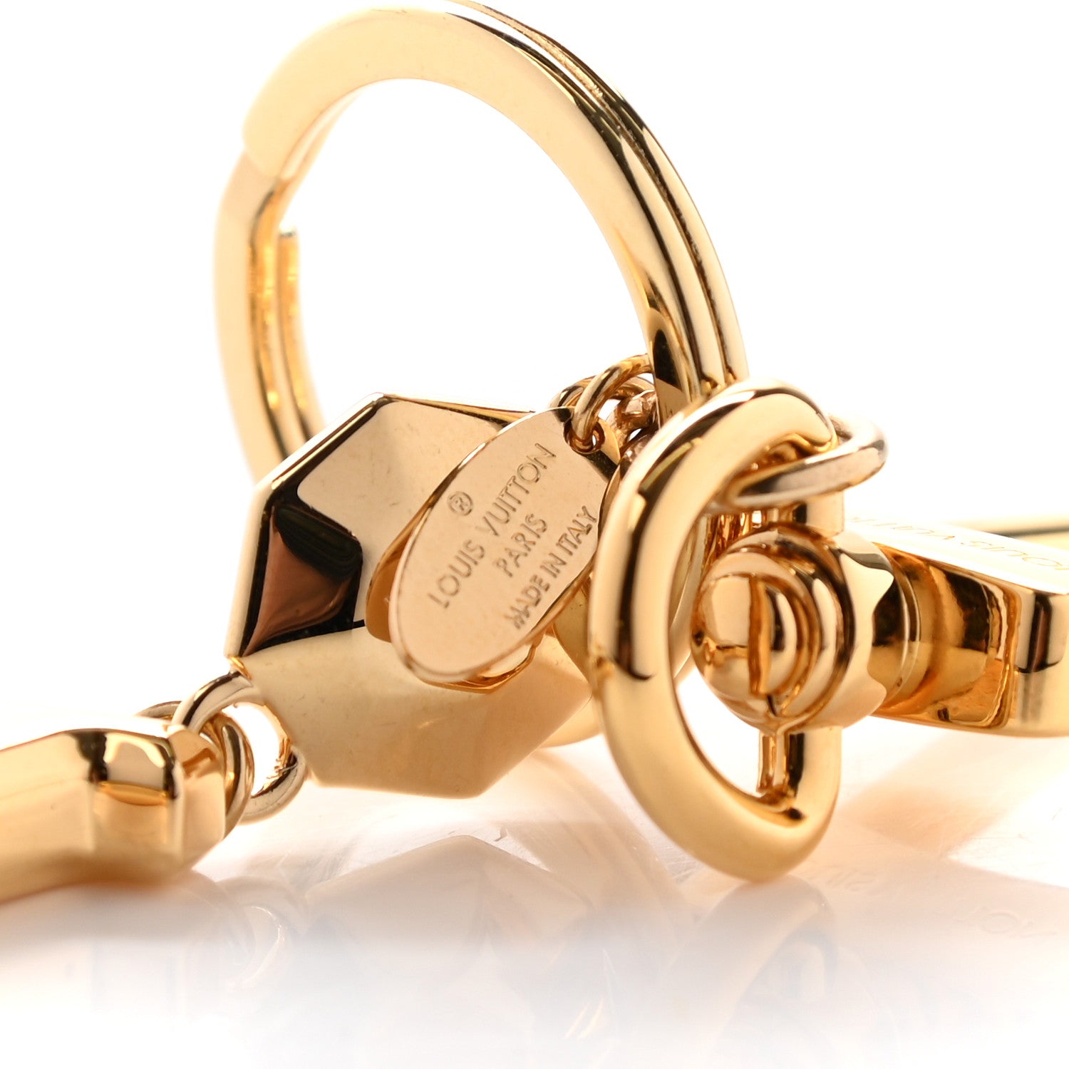 Louis Vuitton LV Facettes Bag Charm Key Holder Gold 3 of 5