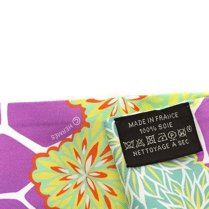 Hermes Silk The Three Graces Twilly Canard Mauve Jaune Fluo 3 of 3