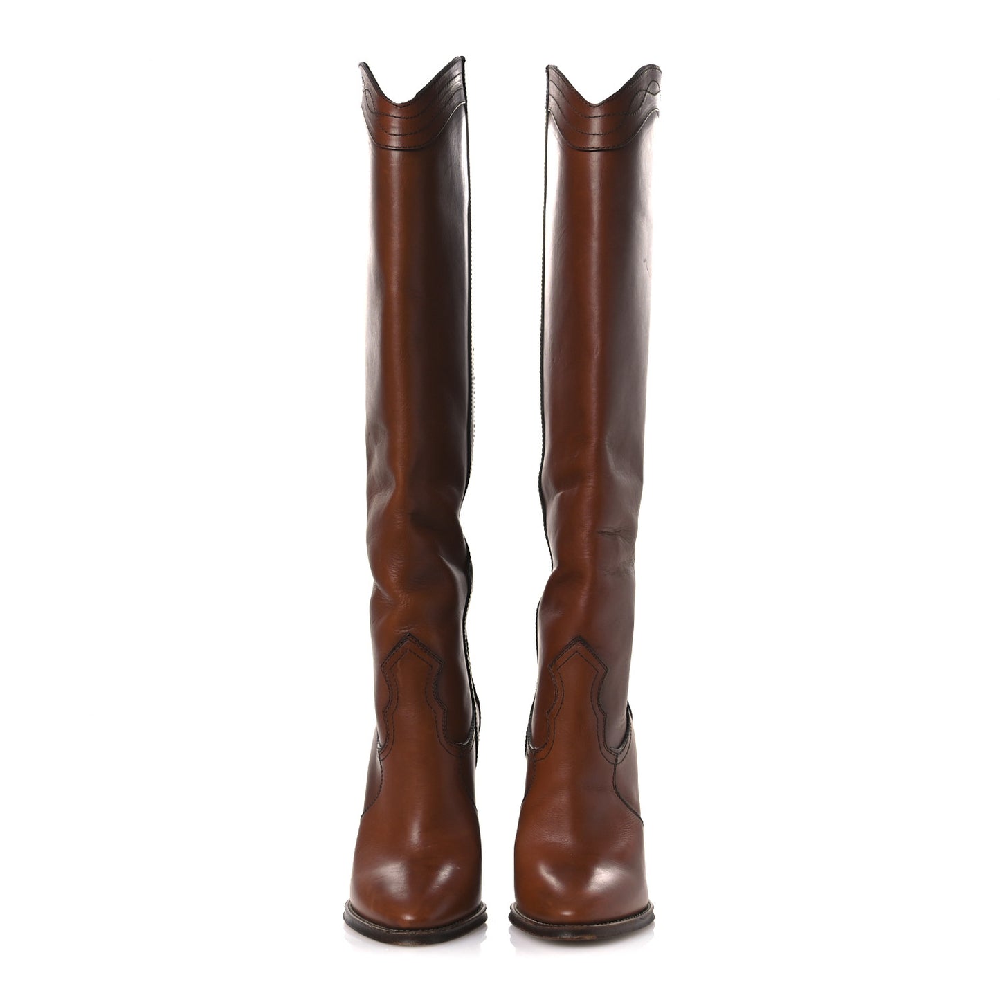 Kate 105 Western Knee High Boots 40 New Papaya