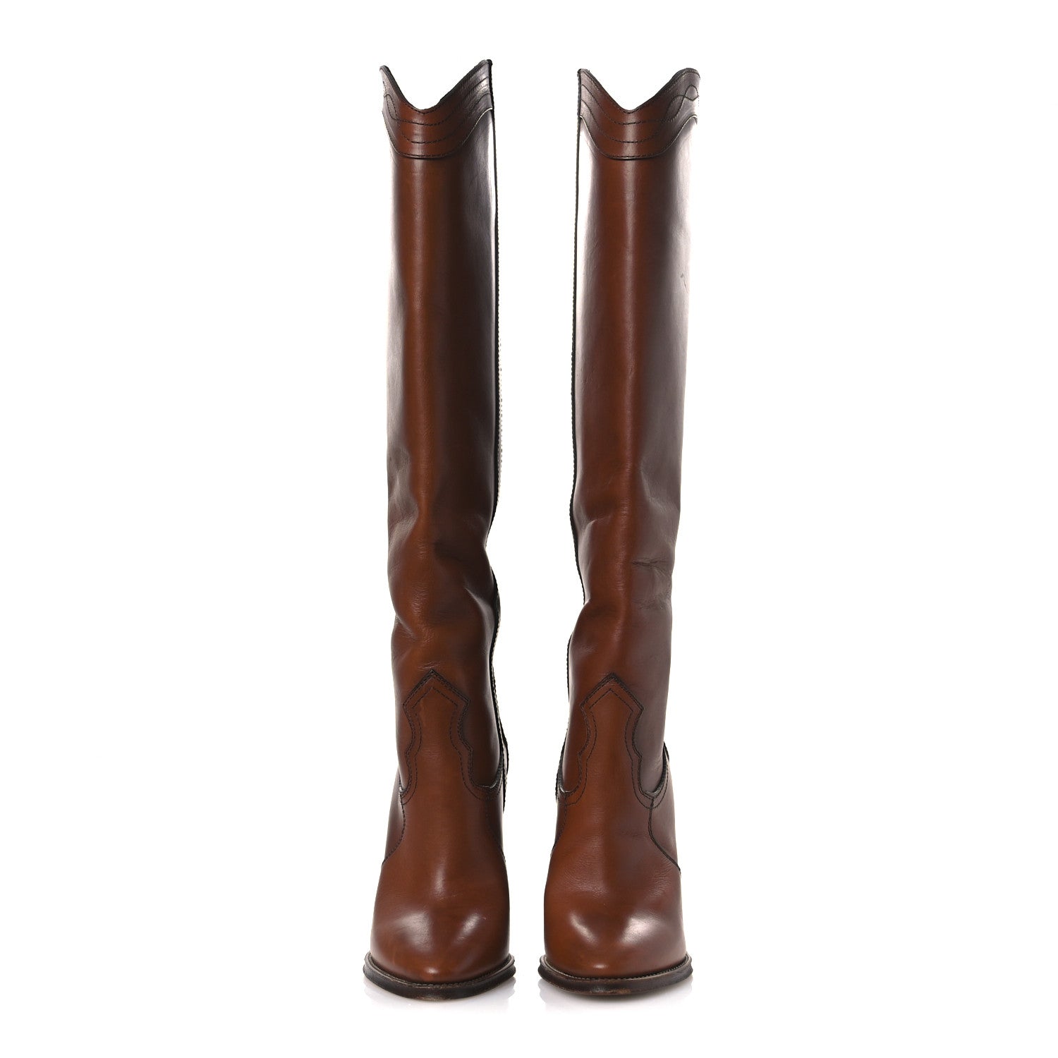Saint Laurent Kate 105 Western Knee High Boots 40 New Papaya 3 of 14