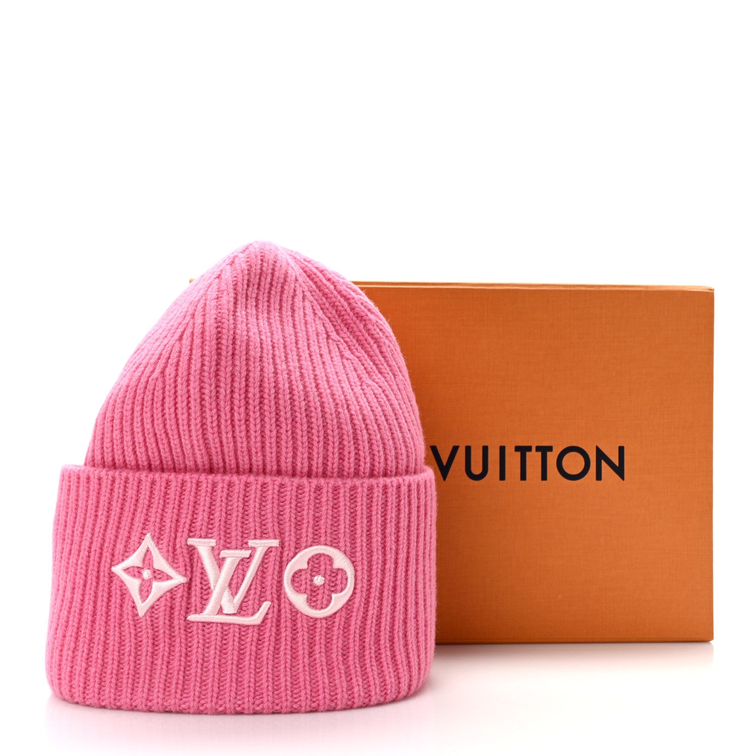 Louis Vuitton Wool Monogram LV Headline Beanie Hat Pink 6 of 6