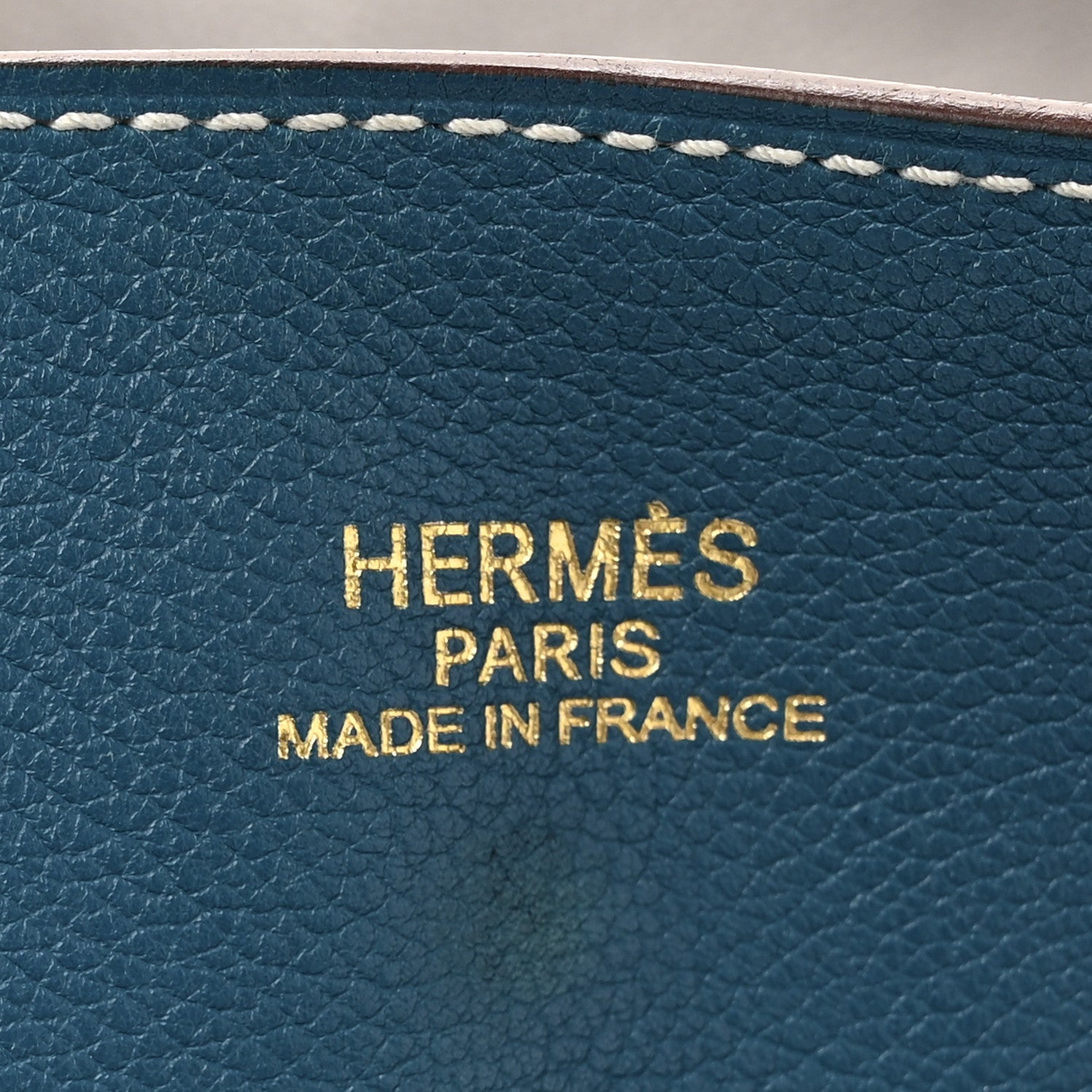 Hermes Taurillon Clemence Double Sens 45 Reversible Tote Bleu Izmir Etain 9 of 19