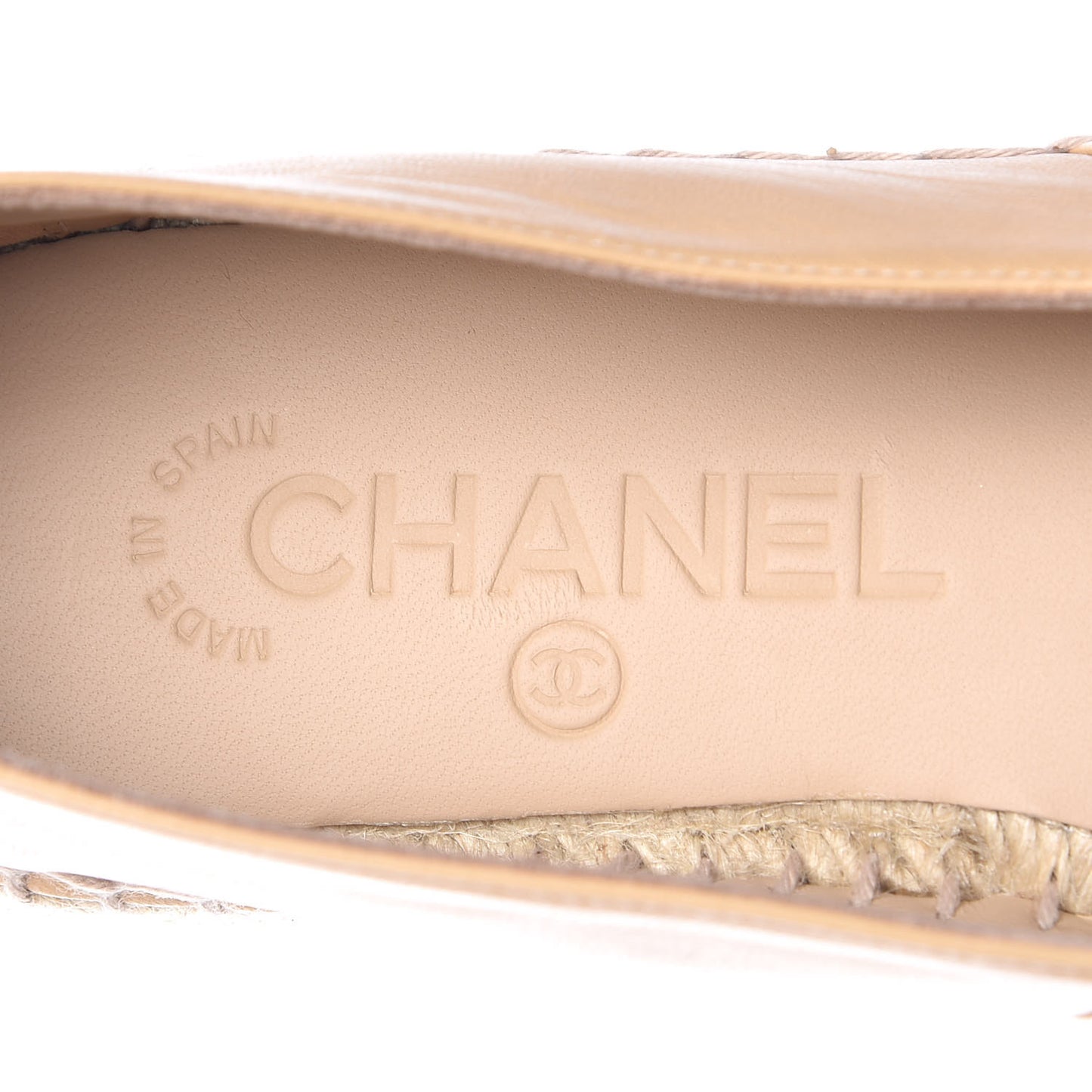Lambskin CC Espadrilles 38 Beige Black
