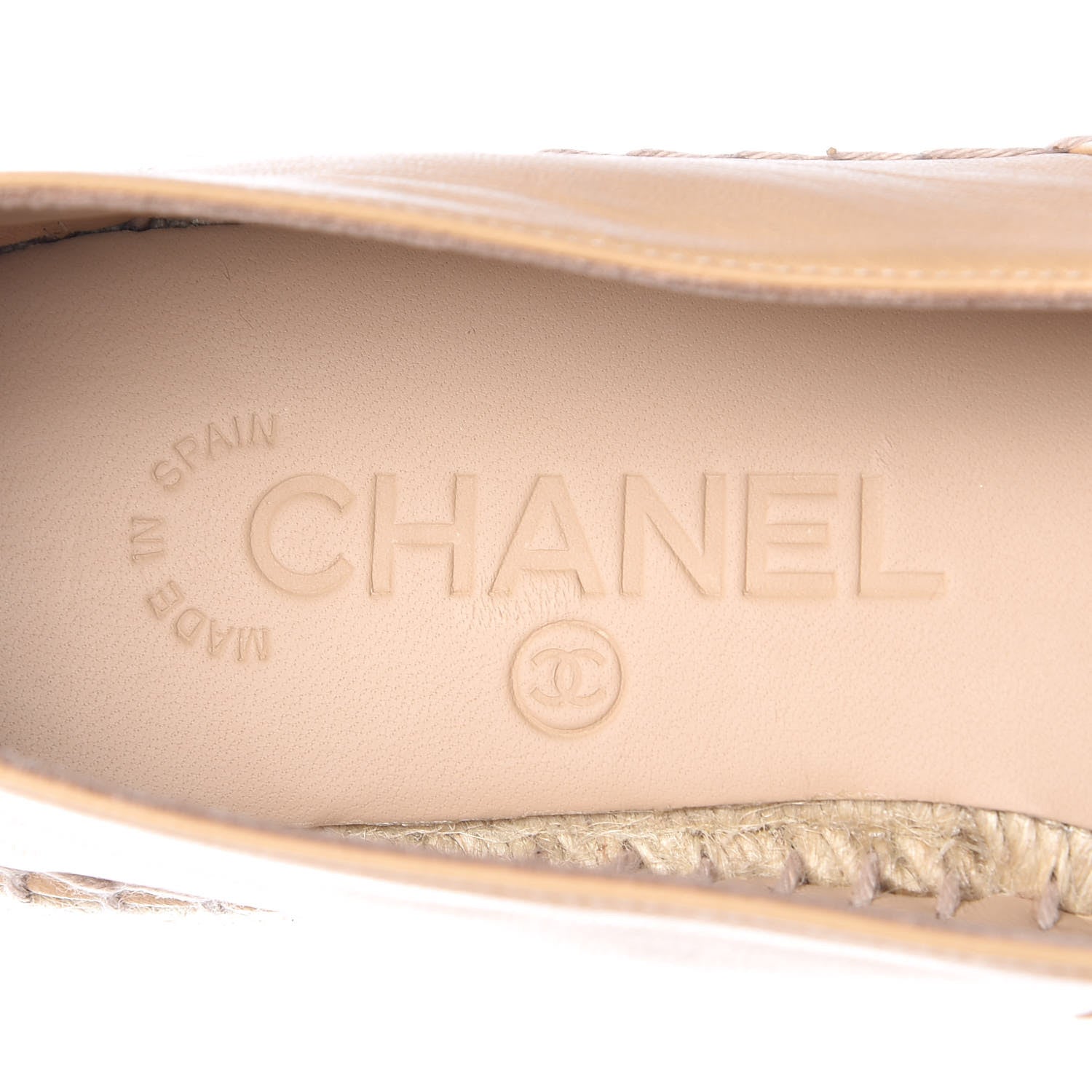Chanel Lambskin CC Espadrilles 38 Beige Black 9 of 11
