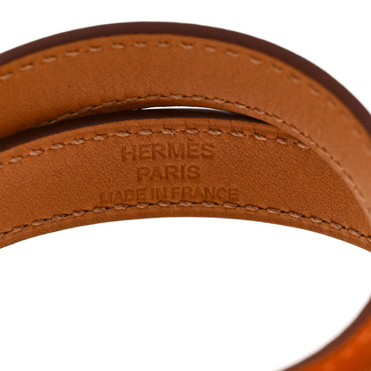 Hermes Epsom Kelly Double Tour Bracelet M Orange 4 of 6