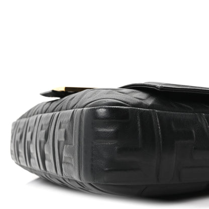 Fendi Nappa FF 1974 Embossed Large Baguette Black 10 of 10