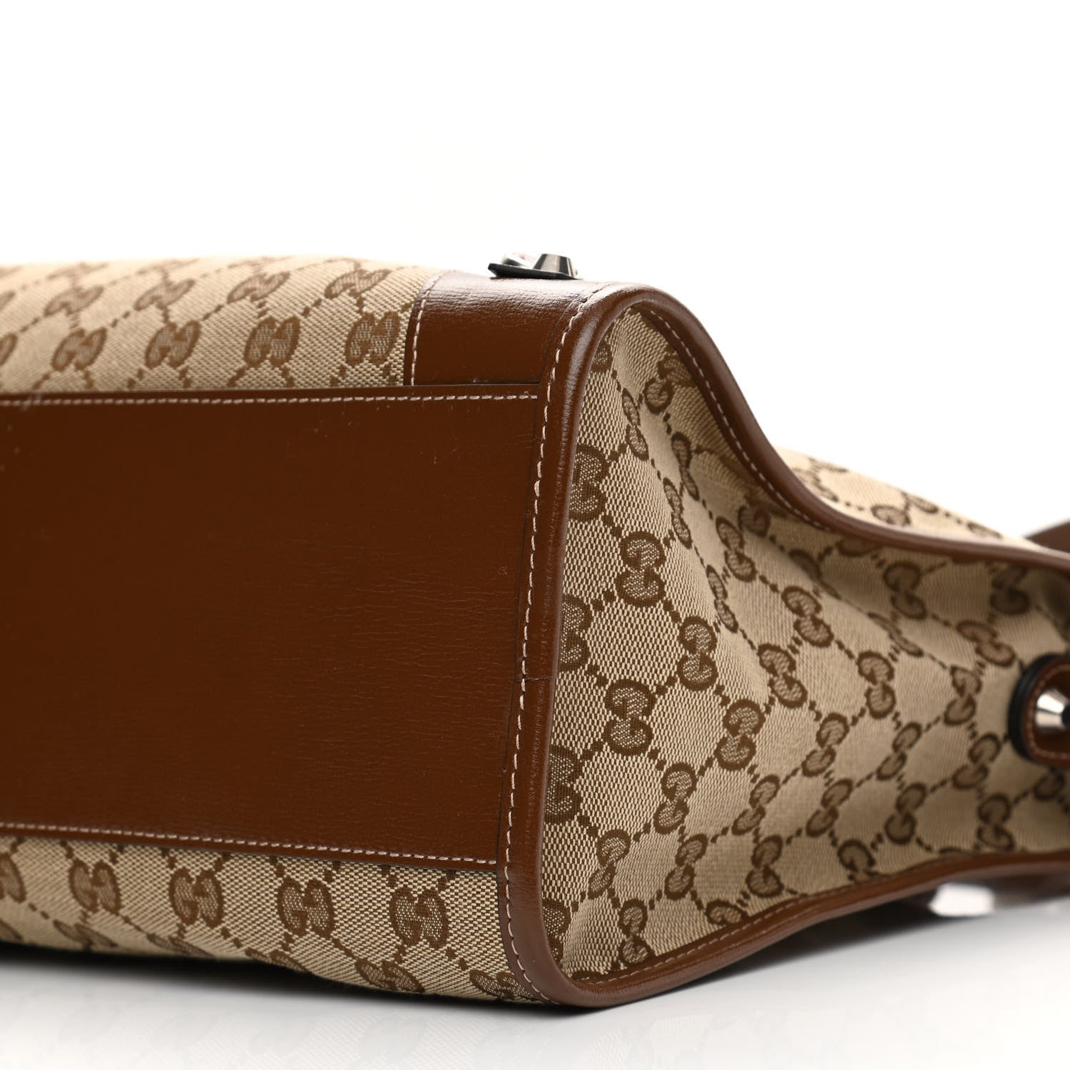 Balenciaga X GUCCI GG Monogram Azalea Calfskin Neo Classic Silver Hardware Medium City Beige Ebony Brown Sugar 9 of 9