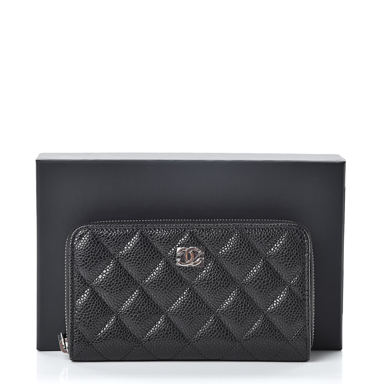Chanel Caviar Quilted Small Zip Around Wallet Black 9 of 9
