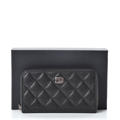 Chanel Caviar Quilted Small Zip Around Wallet Black 9 of 9