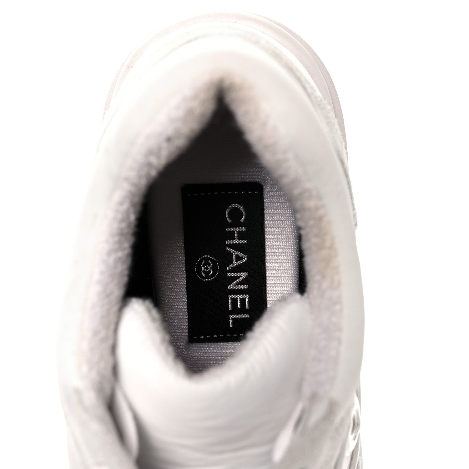 Chanel Suede Calfskin Fabric CC Sneakers 40 White 27 of 40