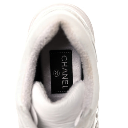 Chanel Suede Calfskin Fabric CC Sneakers 40 White 27 of 40
