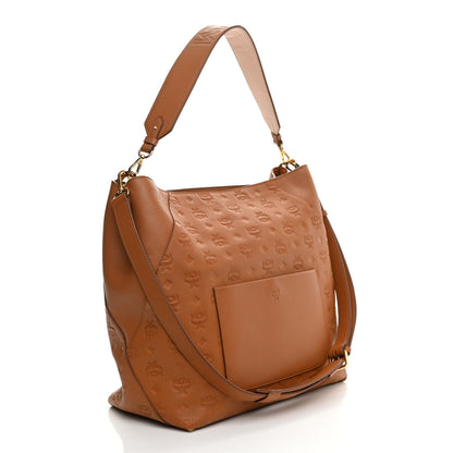 MCM Calfskin Ottomar Monogram Large Klara Hobo Cognac 2 of 11