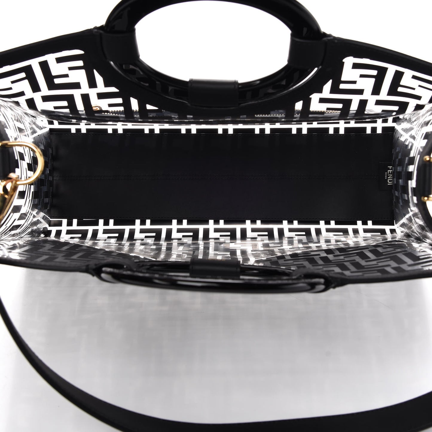 TPU FF Vitello Century Plexiglass Medium Runaway Shopper Tote Black