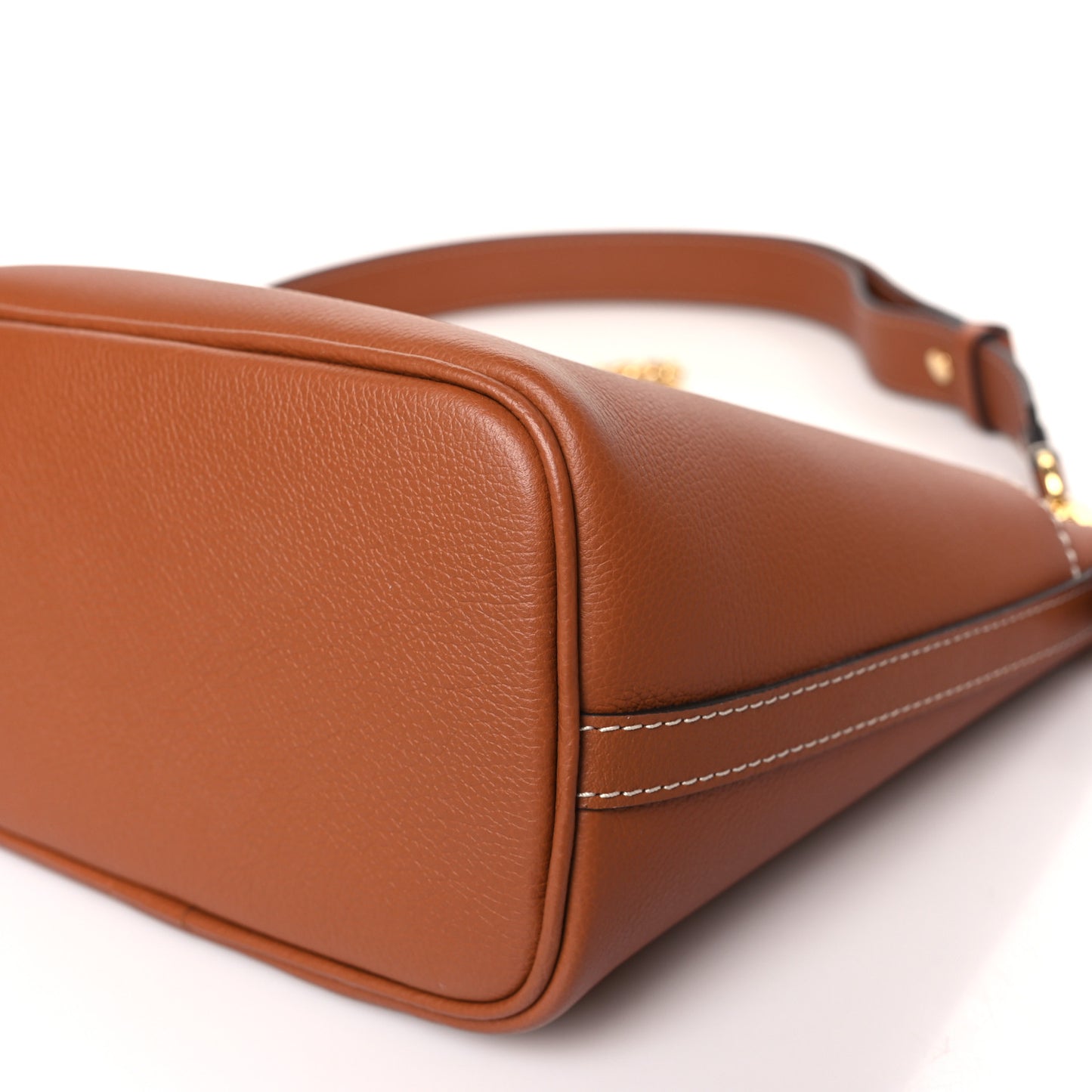 Calfskin Lock and Walk Bucket Cognac