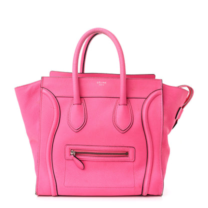 Celine Drummed Calfskin Mini Luggage Fluo Pink 1 of 13