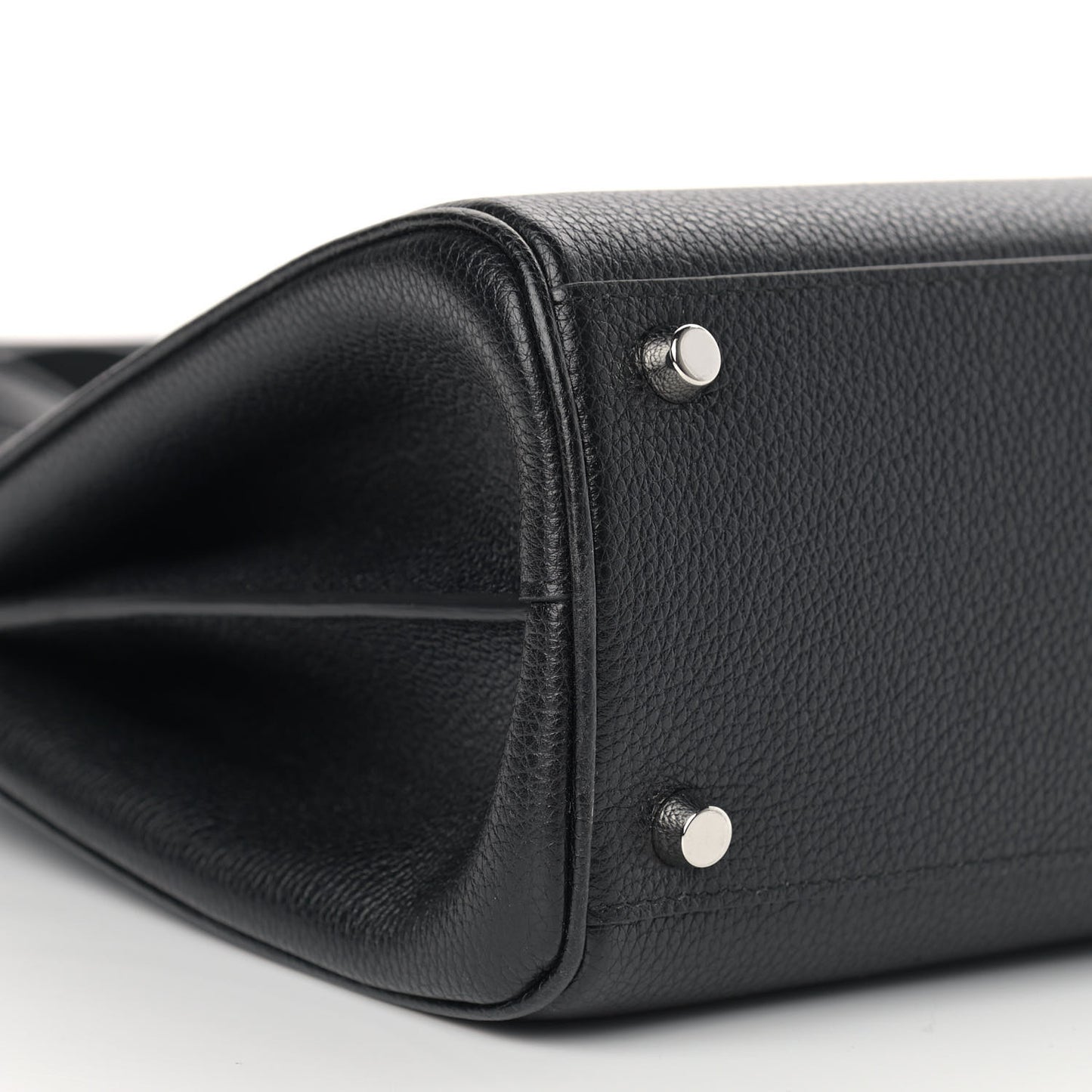 Grainy Calfskin Small Zumi Top Handle Bag Black