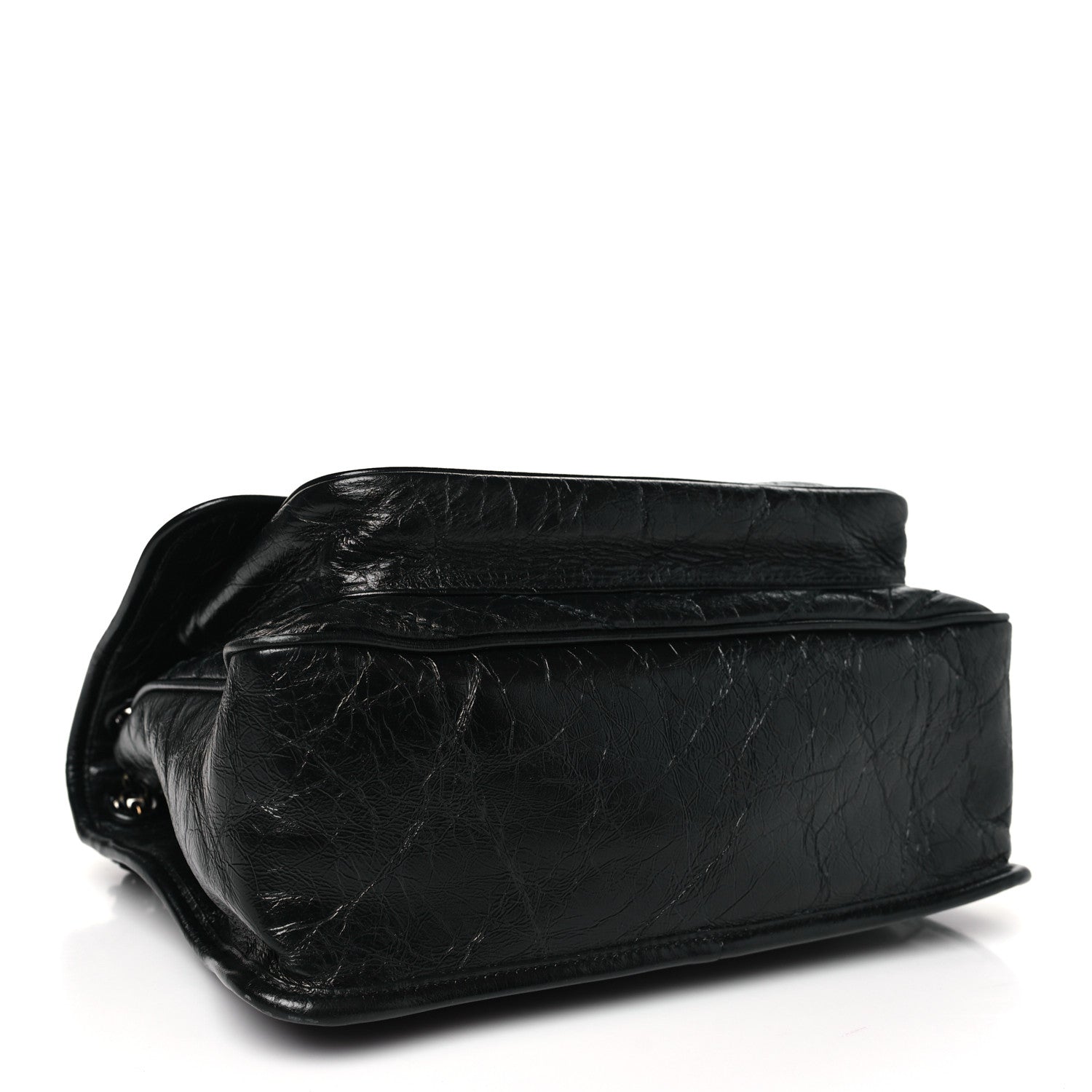 Saint Laurent Crinkled Calfskin Matelasse Monogram Medium Niki Chain Satchel Black 4 of 12