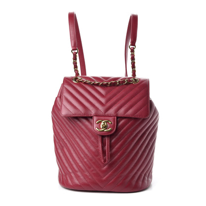 Chanel Calfskin Chevron Quilted Small Urban Spirit Backpack Dark Pink 1 of 8