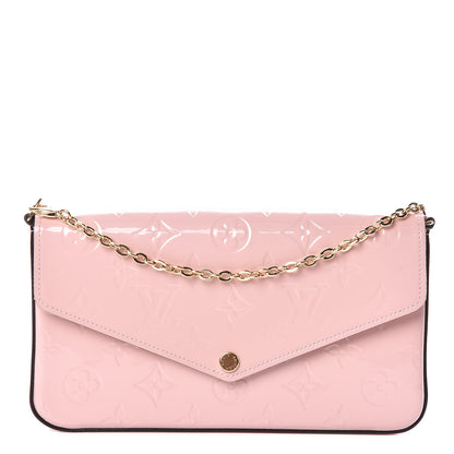 Louis Vuitton Vernis Felicie Chain Wallet Rose Ballerine 1 of 8