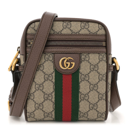 Gucci GG Supreme Monogram Web Mini Ophidia Messenger Brown 1 of 12