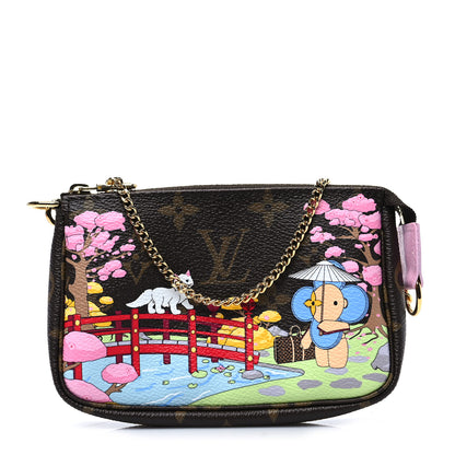 Louis Vuitton Monogram 2021 Christmas Animation Japanese Garden Mini Pochette Accessories Wisteria Pink 1 of 8