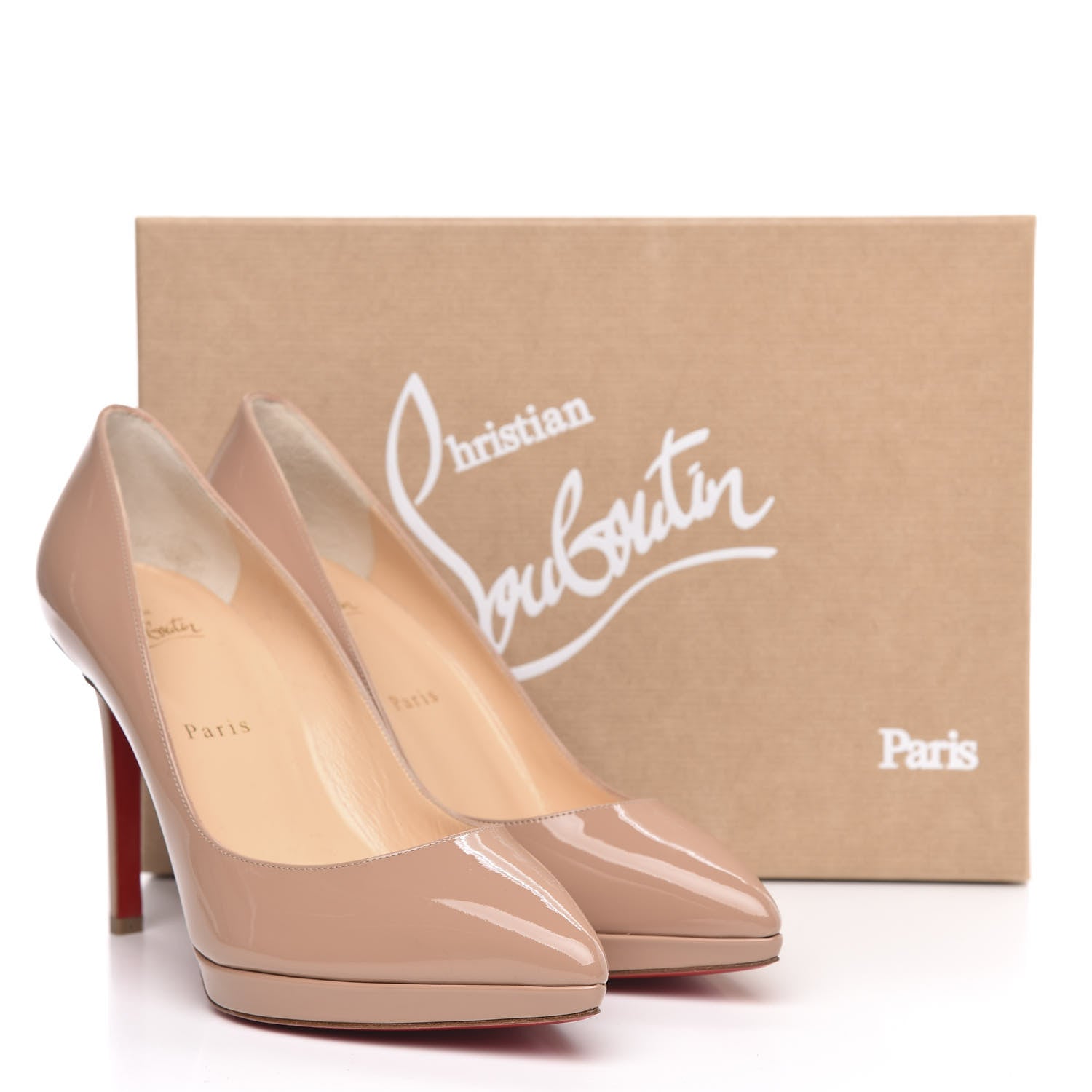 Christian Louboutin Patent Pigalle Plato 100 Pumps 39 Nude 8 of 8