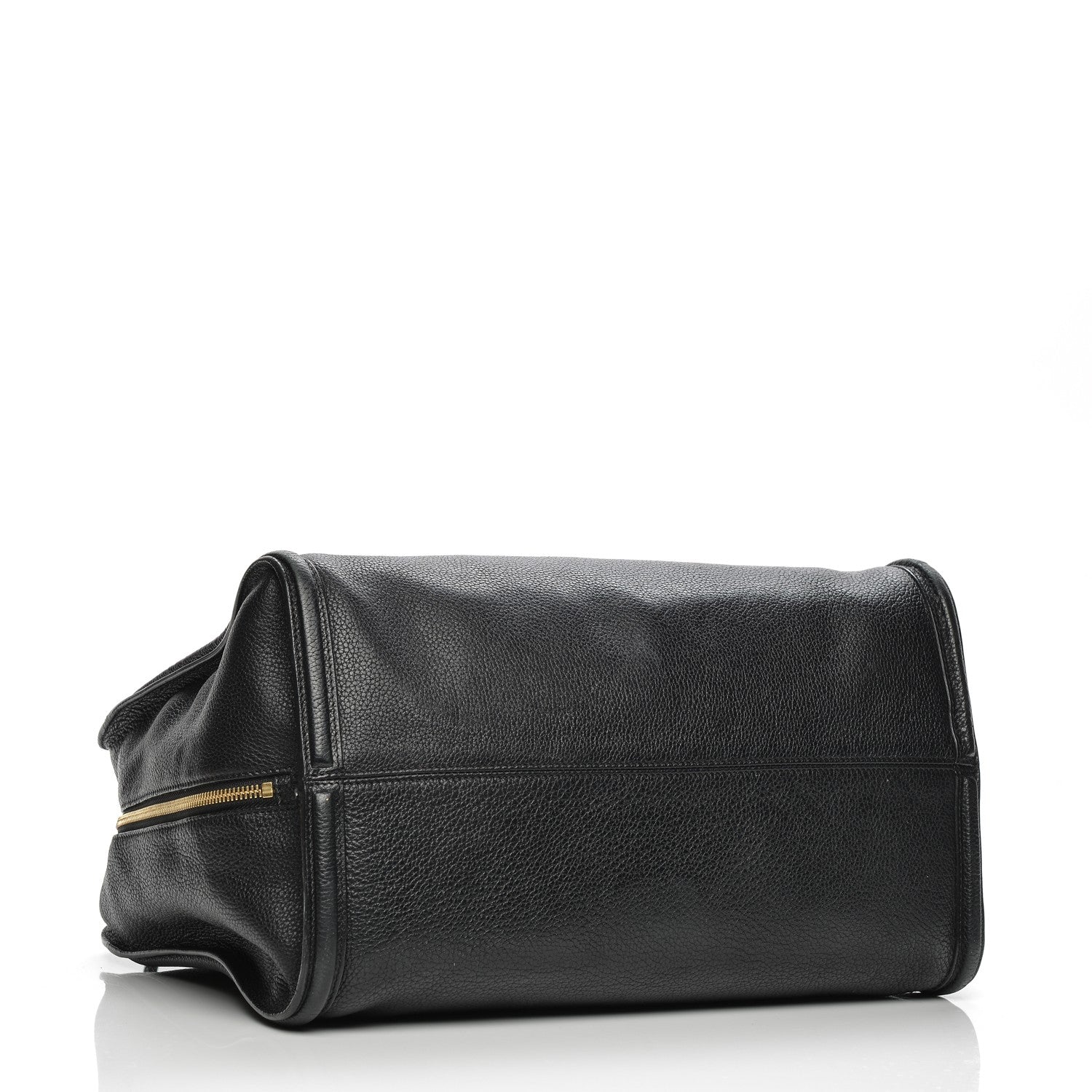 Alexander McQueen Pebbled Calfskin Large Skull Padlock Zip Around Tote Black 4 of 12