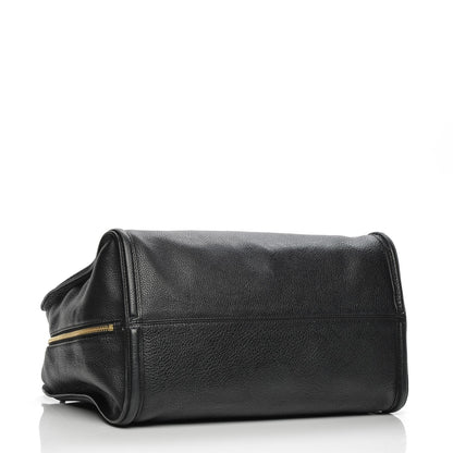 Alexander McQueen Pebbled Calfskin Large Skull Padlock Zip Around Tote Black 4 of 12