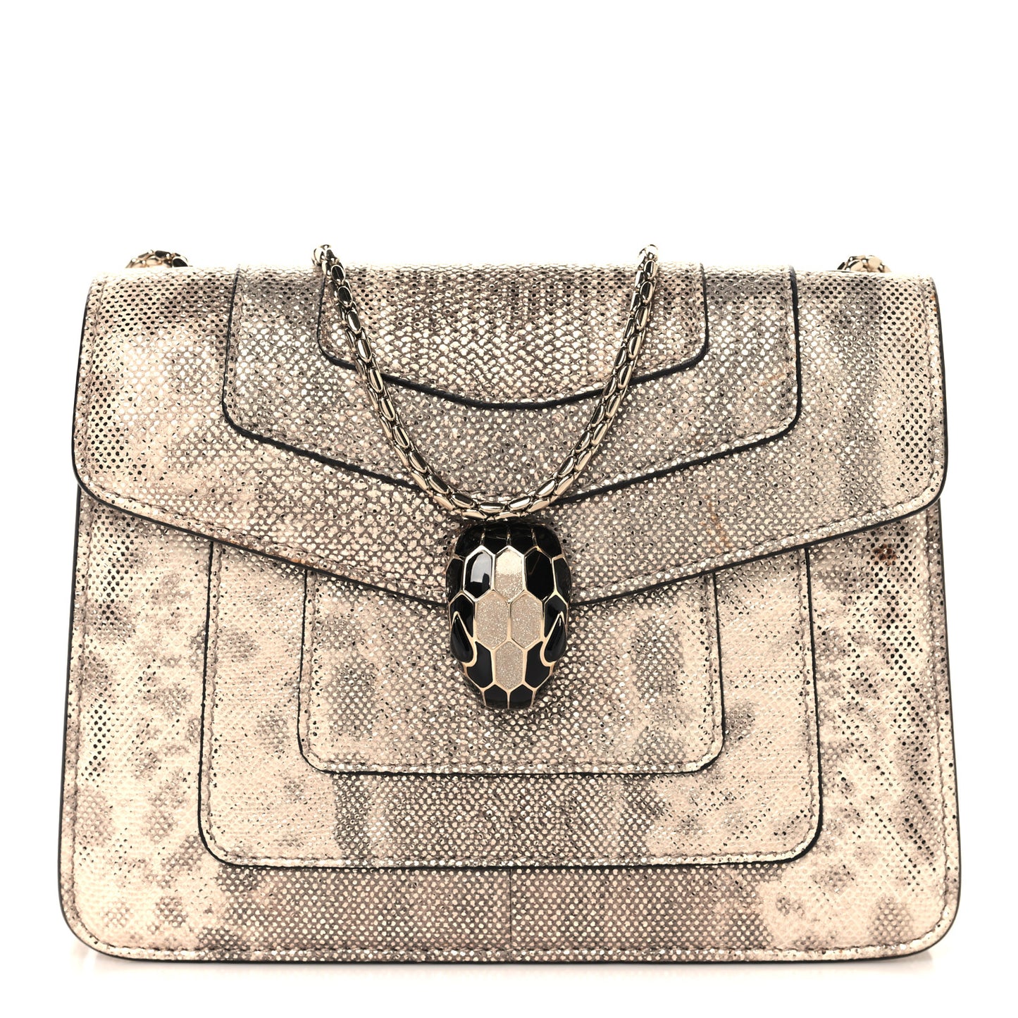 Metallic Karung Serpenti Forever Top Handle Gold
