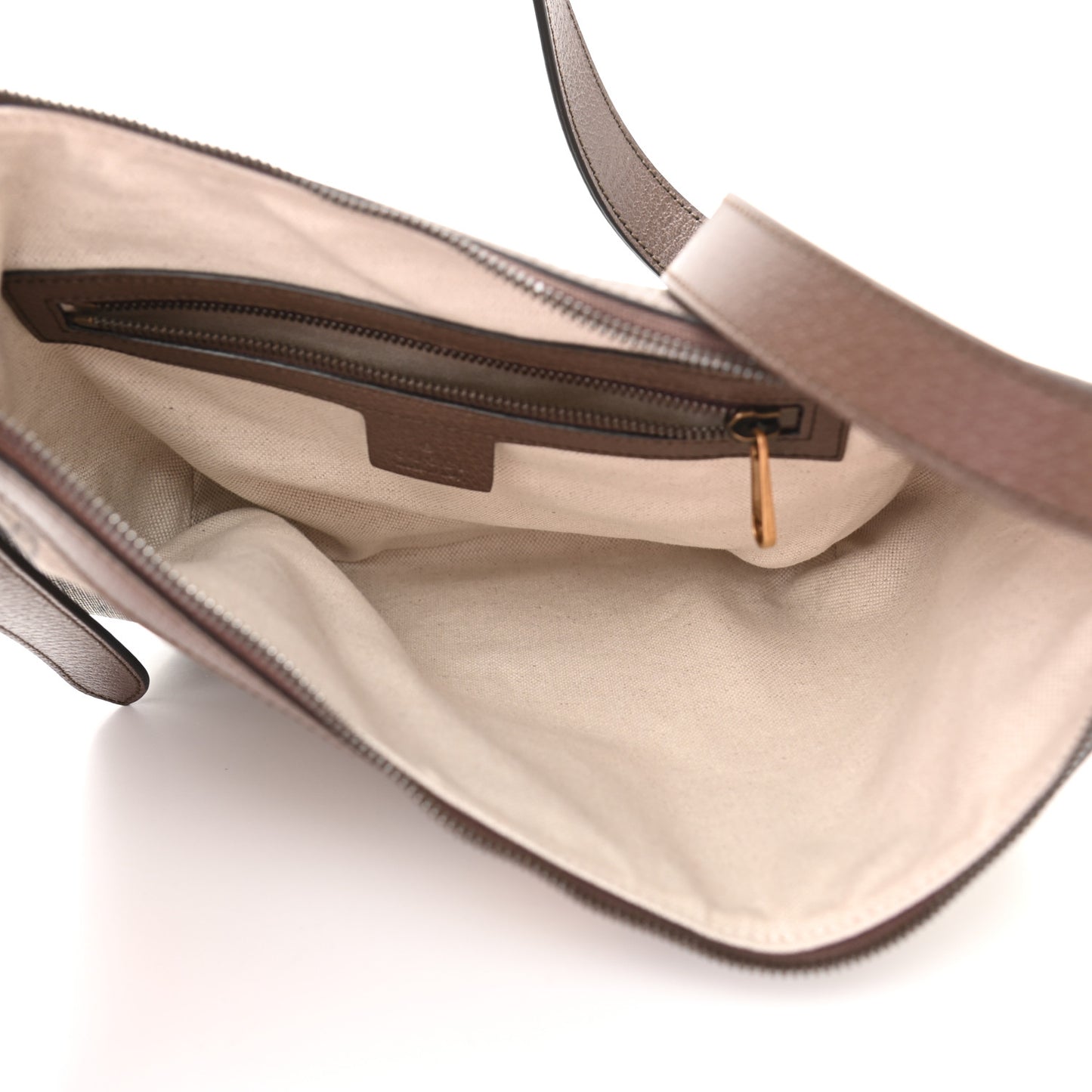 GG Supreme Monogram Web Small Ophidia Half Moon Hobo Brown
