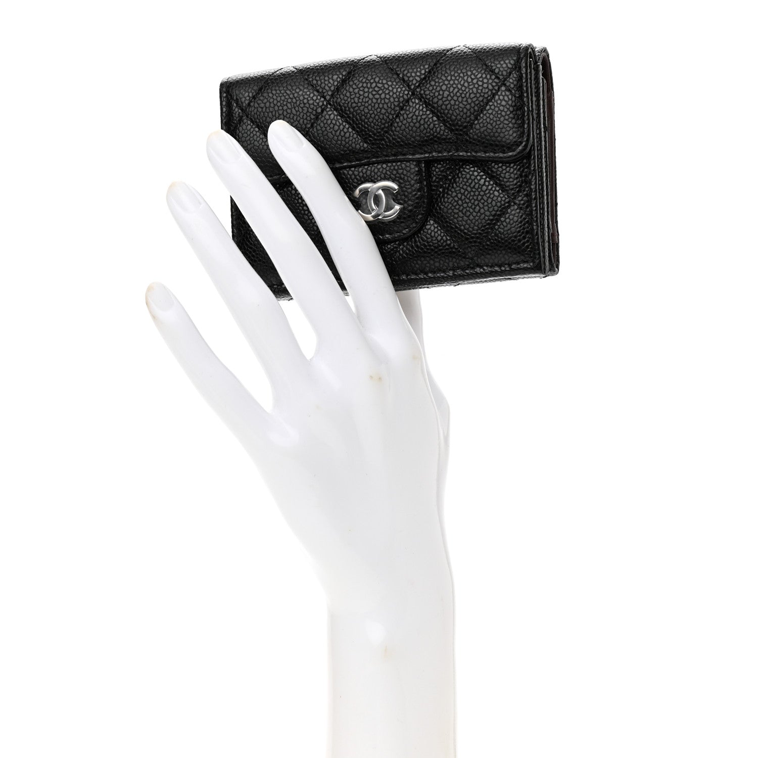 Chanel Caviar Quilted Compact Flap Wallet Black 2 of 9